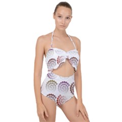 Zappwaits Artdesign Scallop Top Cut Out Swimsuit by zappwaits