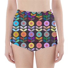 Zappwaits Flowers High-waisted Bikini Bottoms by zappwaits