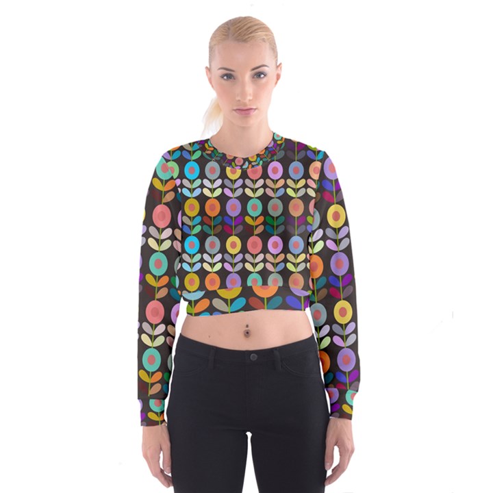 Zappwaits Flowers Cropped Sweatshirt