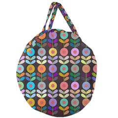 Zappwaits Flowers Giant Round Zipper Tote by zappwaits