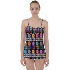 Zappwaits Flowers Babydoll Tankini Set