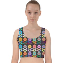 Zappwaits Flowers Velvet Racer Back Crop Top by zappwaits