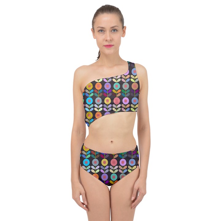 Zappwaits Flowers Spliced Up Two Piece Swimsuit