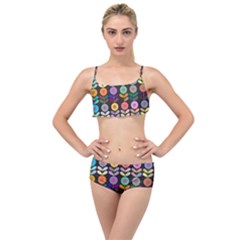 Zappwaits Flowers Layered Top Bikini Set