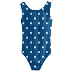 Turquoise Polka Dot Kids  Cut-out Back One Piece Swimsuit by retrotoomoderndesigns