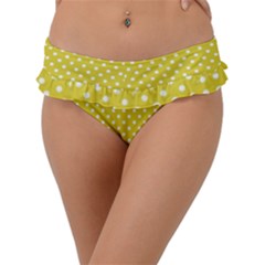 Yellow Polka Dot Frill Bikini Bottom