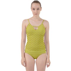 Yellow Polka Dot Cut Out Top Tankini Set by retrotoomoderndesigns