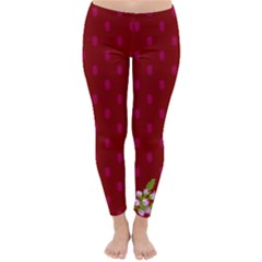 Vivid Burgundy & Heather Classic Winter Leggings by WensdaiAmbrose