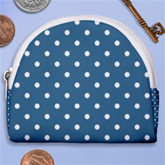 Turquoise Polka Dot Horseshoe Style Canvas Pouch