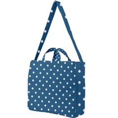 Turquoise Polka Dot Square Shoulder Tote Bag by retrotoomoderndesigns