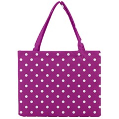 Fuschia Polka Dot Mini Tote Bag by retrotoomoderndesigns