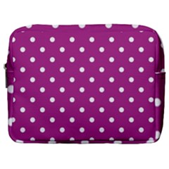 Fuschia Polka Dot Make Up Pouch (large)