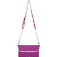 Fuschia Polka Dot Mini Crossbody Handbag