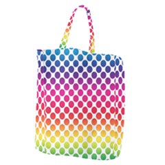 Rainbow Polka Dots Giant Grocery Tote by retrotoomoderndesigns