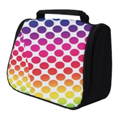 Rainbow Polka Dots Full Print Travel Pouch (small) by retrotoomoderndesigns