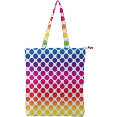 Rainbow Polka Dots Double Zip Up Tote Bag by retrotoomoderndesigns