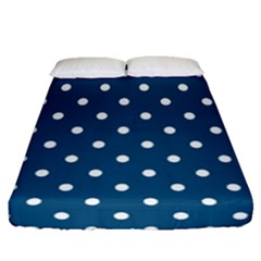 Turquoise Polka Dot Fitted Sheet (queen Size) by retrotoomoderndesigns