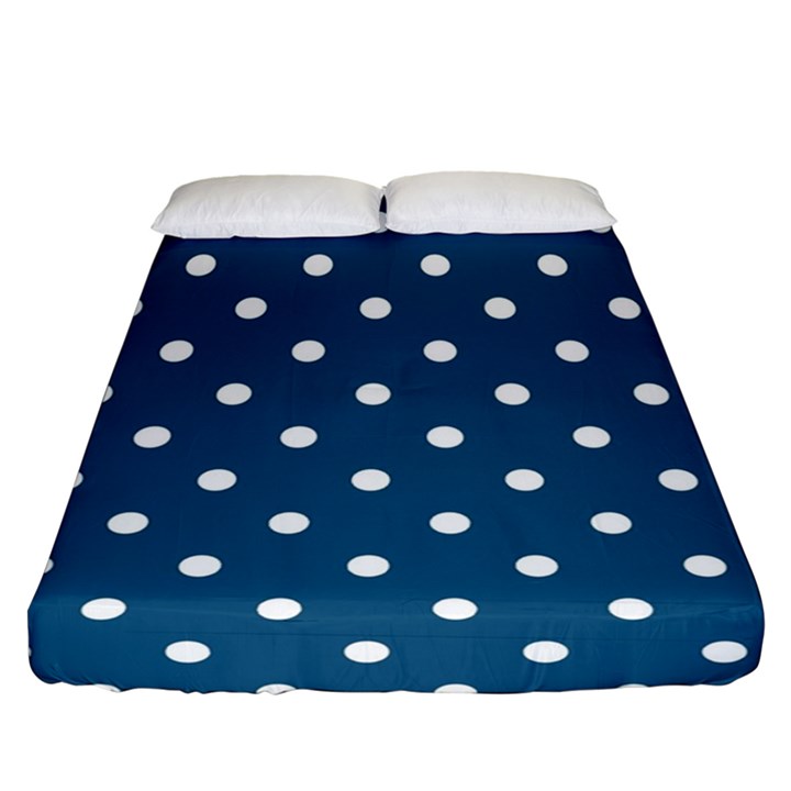 Turquoise Polka Dot Fitted Sheet (Queen Size)