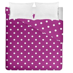 Fuschia Polka Dot Duvet Cover Double Side (queen Size) by retrotoomoderndesigns