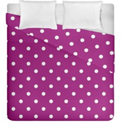 Fuschia Polka Dot Duvet Cover Double Side (king Size) by retrotoomoderndesigns