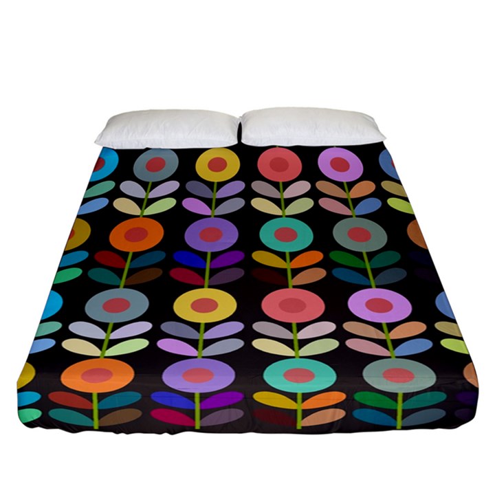 Zappwaits Flowers Fitted Sheet (California King Size)