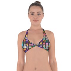 Zappwaits Flowers Halter Neck Bikini Top