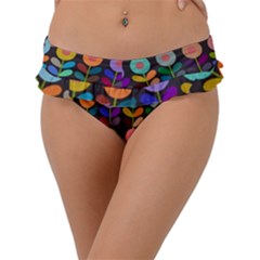 Zappwaits Flowers Frill Bikini Bottom by zappwaits