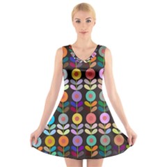 Zappwaits Flowers V-neck Sleeveless Dress by zappwaits