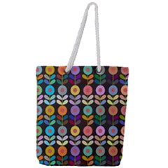 Zappwaits Flowers Full Print Rope Handle Tote (large) by zappwaits