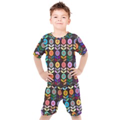 Zappwaits Flowers Kids  Tee And Shorts Set by zappwaits