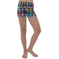 Zappwaits Flowers Kids  Lightweight Velour Yoga Shorts by zappwaits