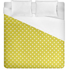 Yellow Polka Dot Duvet Cover (king Size) by retrotoomoderndesigns