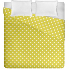 Yellow Polka Dot Duvet Cover Double Side (king Size) by retrotoomoderndesigns