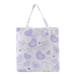 Pastel Purple Hearts Grocery Tote Bag by retrotoomoderndesigns