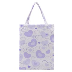 Pastel Purple Hearts Classic Tote Bag by retrotoomoderndesigns