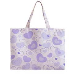 Pastel Purple Hearts Zipper Mini Tote Bag by retrotoomoderndesigns