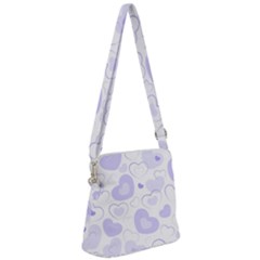 Pastel Purple Hearts Zipper Messenger Bag by retrotoomoderndesigns