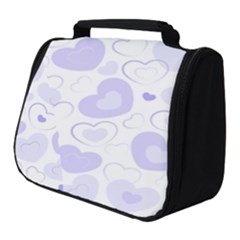 Pastel Purple Hearts Full Print Travel Pouch (small) by retrotoomoderndesigns