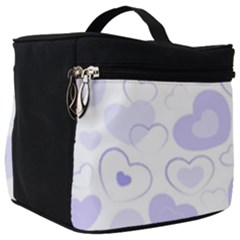 Pastel Purple Hearts Make Up Travel Bag (big) by retrotoomoderndesigns