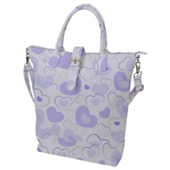 Pastel Purple Hearts Buckle Top Tote Bag