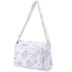 Pastel Purple Hearts Front Pocket Crossbody Bag