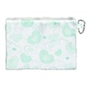 Pastel Green Hearts Canvas Cosmetic Bag (XL) View2