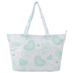 Pastel Green Hearts Full Print Shoulder Bag