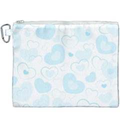 Pastel Blue Hearts Canvas Cosmetic Bag (xxxl) by retrotoomoderndesigns