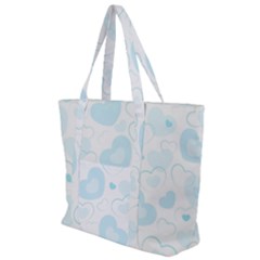 Pastel Blue Hearts Zip Up Canvas Bag by retrotoomoderndesigns