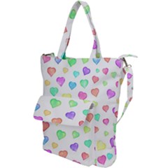 Pastel Rainbow Hearts Shoulder Tote Bag