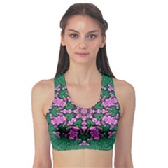 The Most Uniqe Flower Star In Ornate Glitter Sports Bra by pepitasart