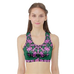 The Most Uniqe Flower Star In Ornate Glitter Sports Bra With Border by pepitasart