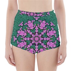 The Most Uniqe Flower Star In Ornate Glitter High-waisted Bikini Bottoms by pepitasart