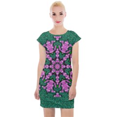 The Most Uniqe Flower Star In Ornate Glitter Cap Sleeve Bodycon Dress by pepitasart